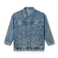 Women's Denim Jacket - 'Valiant' Script Back Graphic Jean Jacket