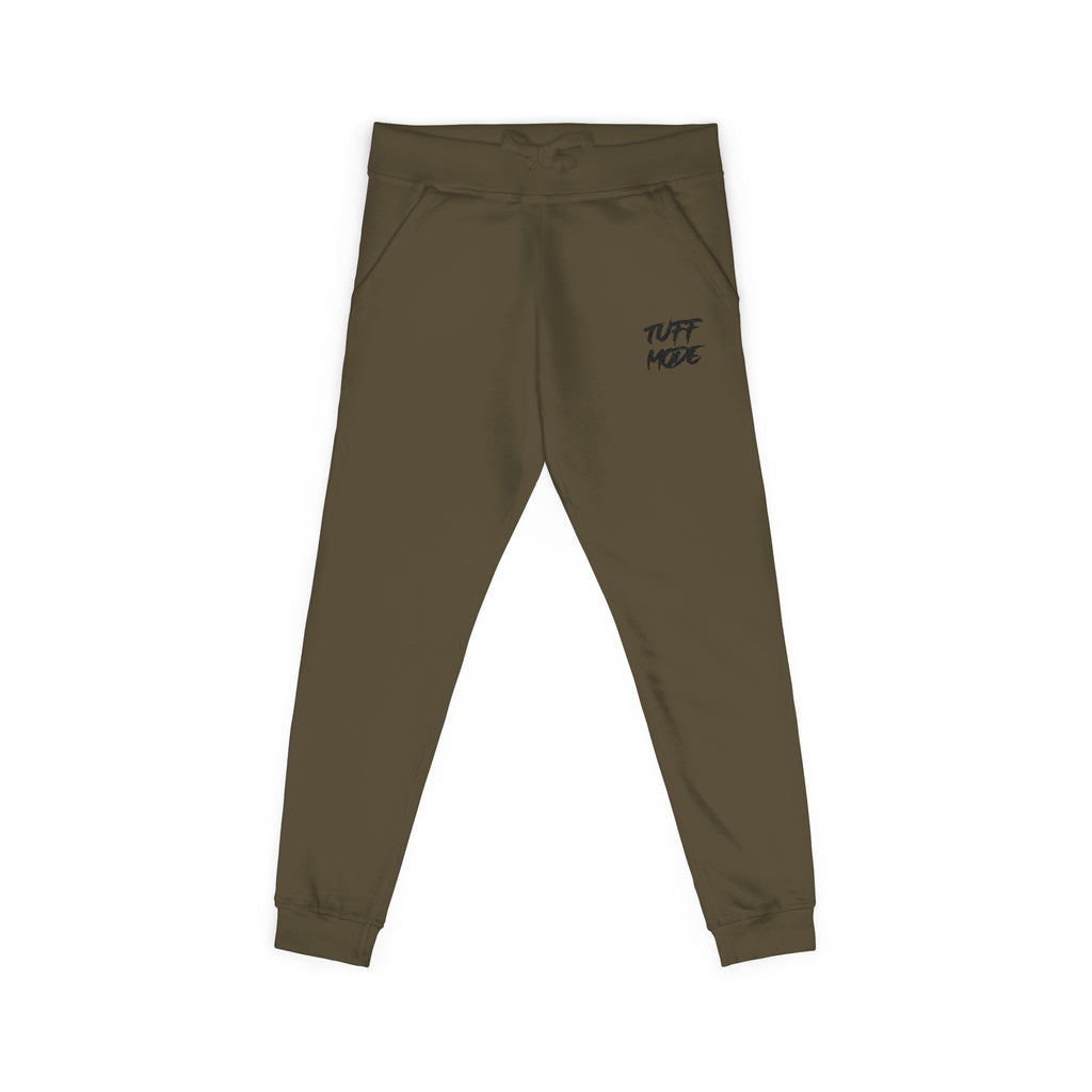 Embroidered 'Tuff Mode' Fleece Sweatpants — White Cozy Joggers