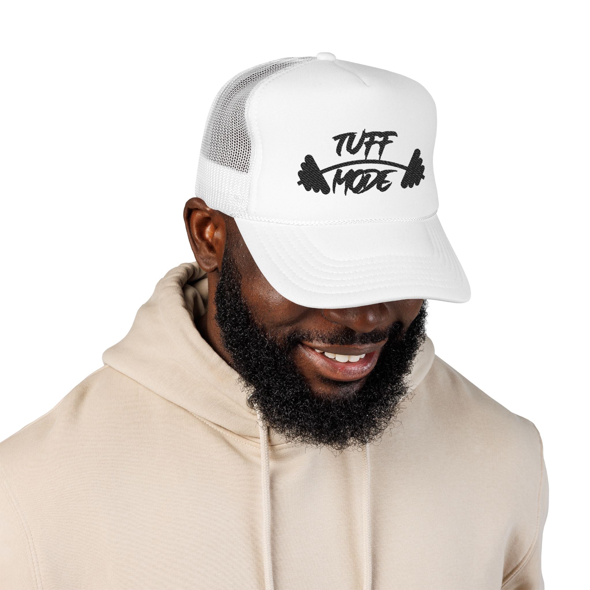 Tuff Mode Trucker Hat – Weightlifting Barbell Foam Mesh Cap