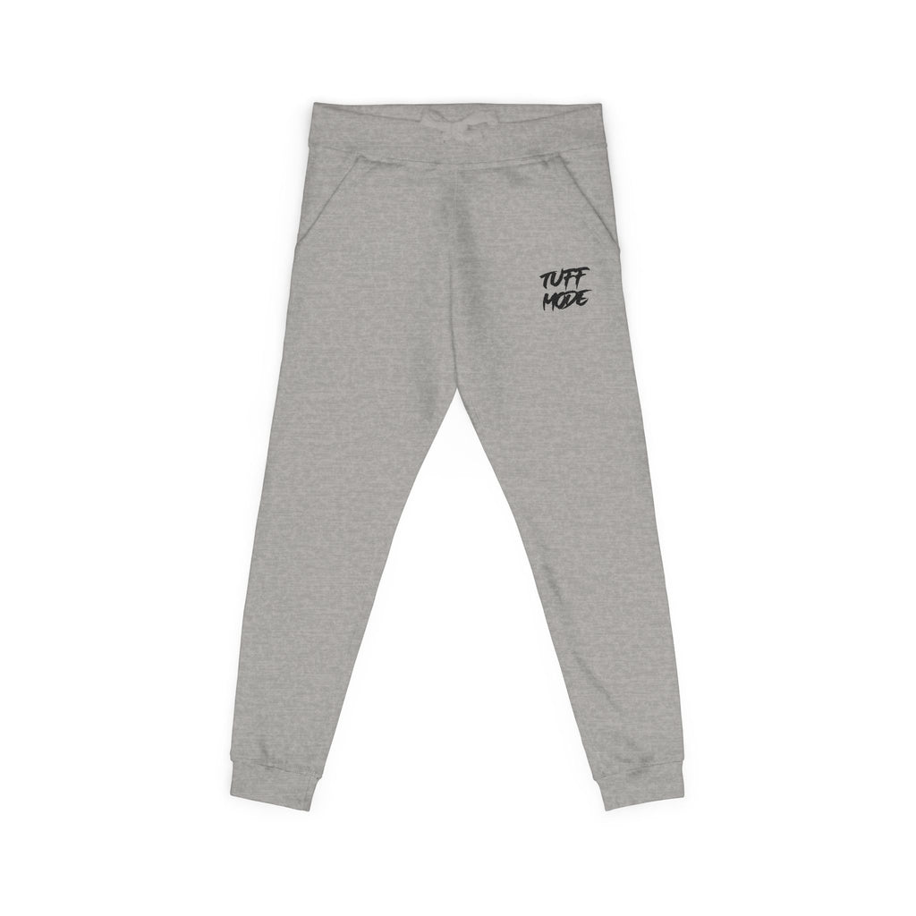 Embroidered 'Tuff Mode' Fleece Sweatpants — White Cozy Joggers
