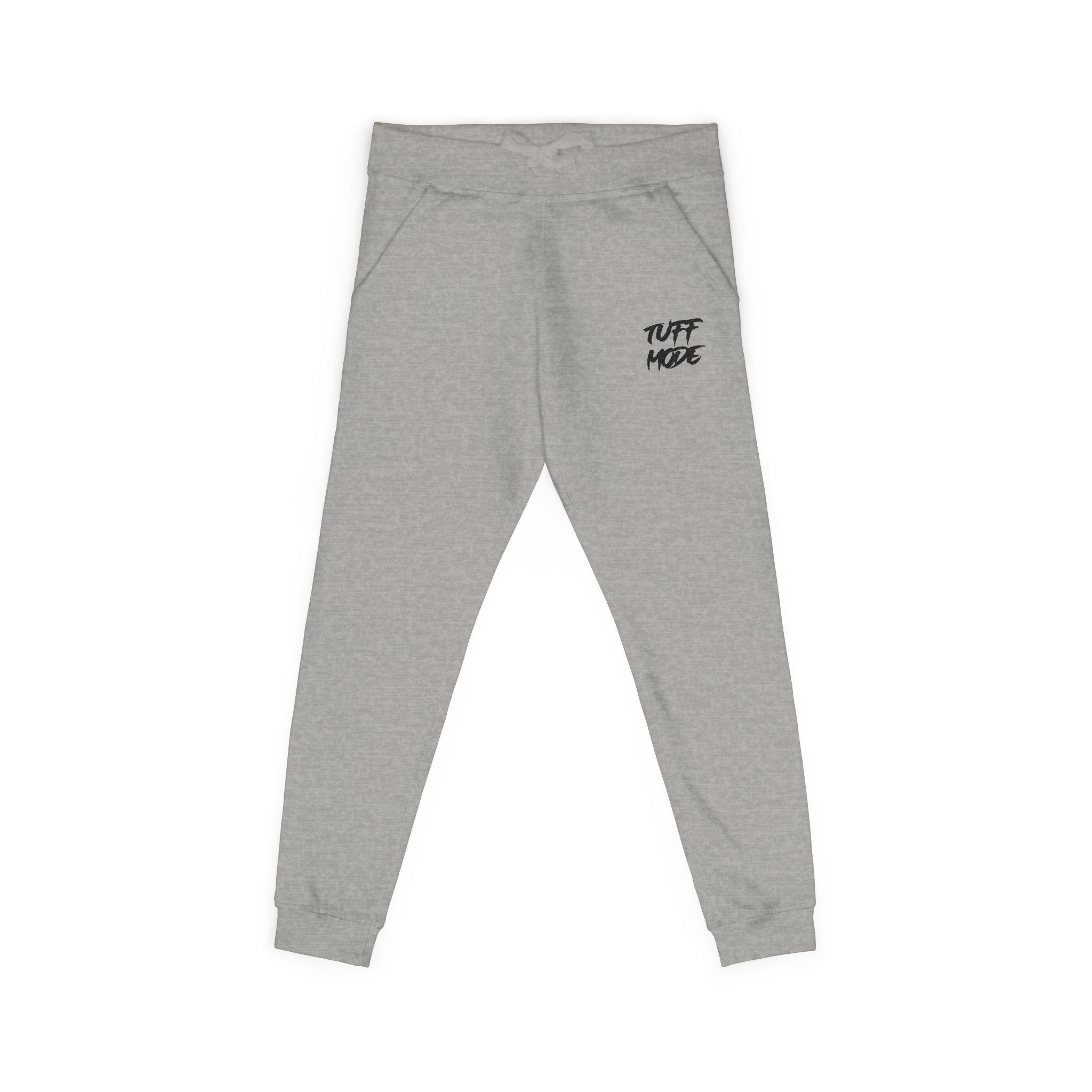 Embroidered 'Tuff Mode' Fleece Sweatpants — White Cozy Joggers