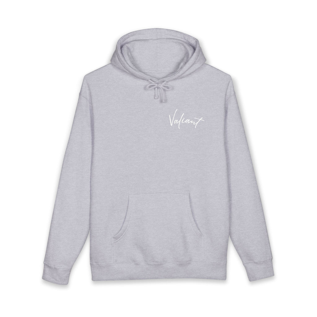 Valiant Script Hoodie — Minimalist Camel Pullover