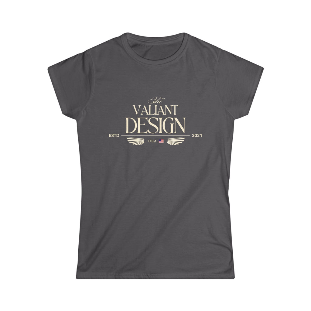 Valiant Design Women's Tee — Vintage Crest Logo Graphic Shirt