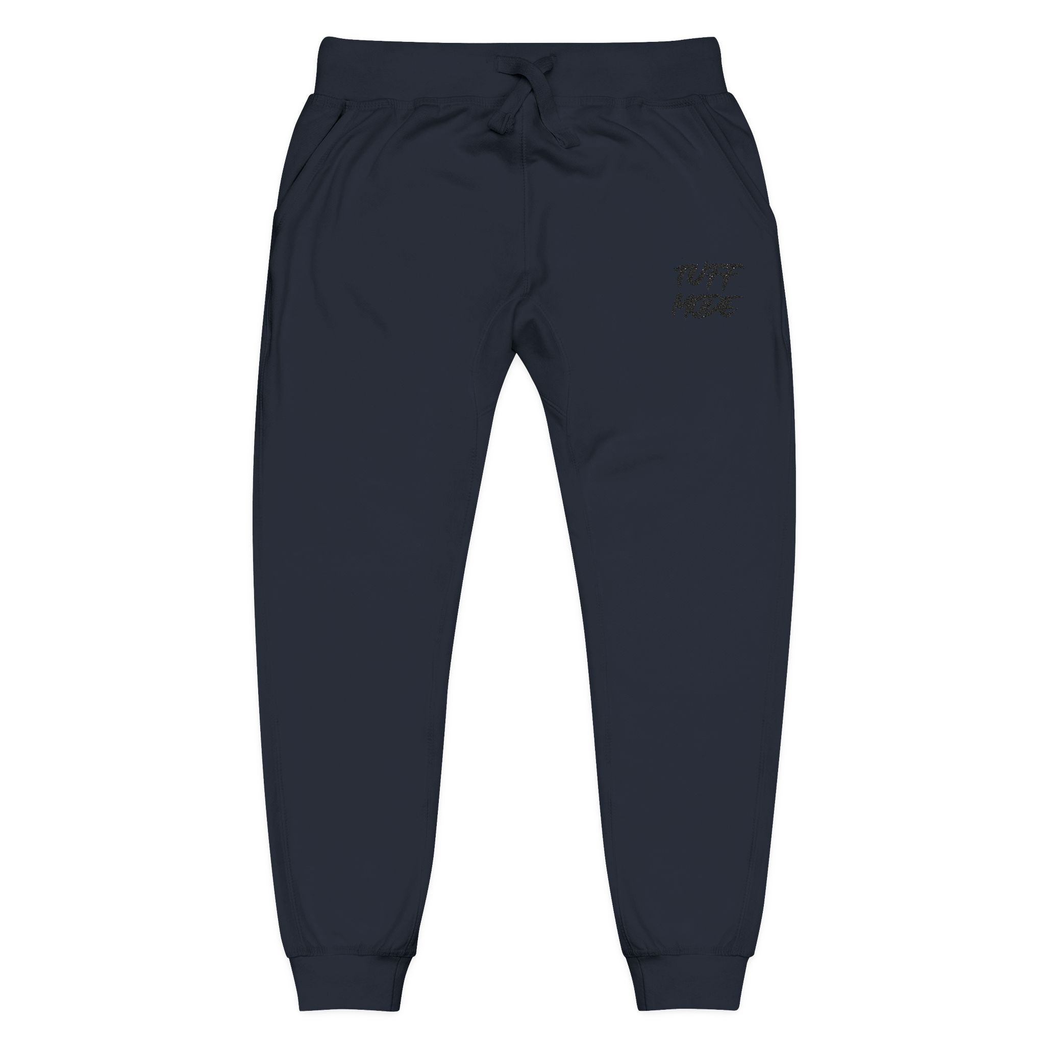 Embroidered 'Tuff Mode' Fleece Sweatpants — White Cozy Joggers