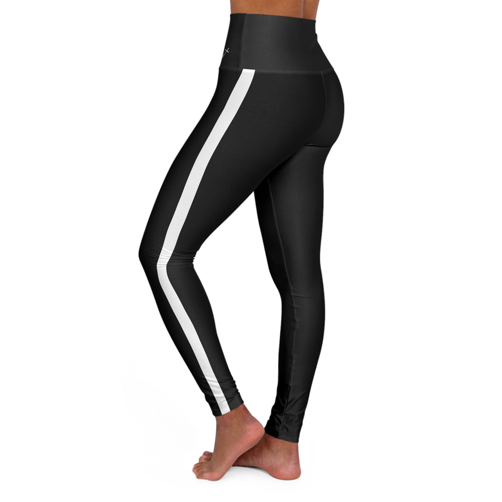 High-Waist Black Yoga Leggings with 'Valencia' Script