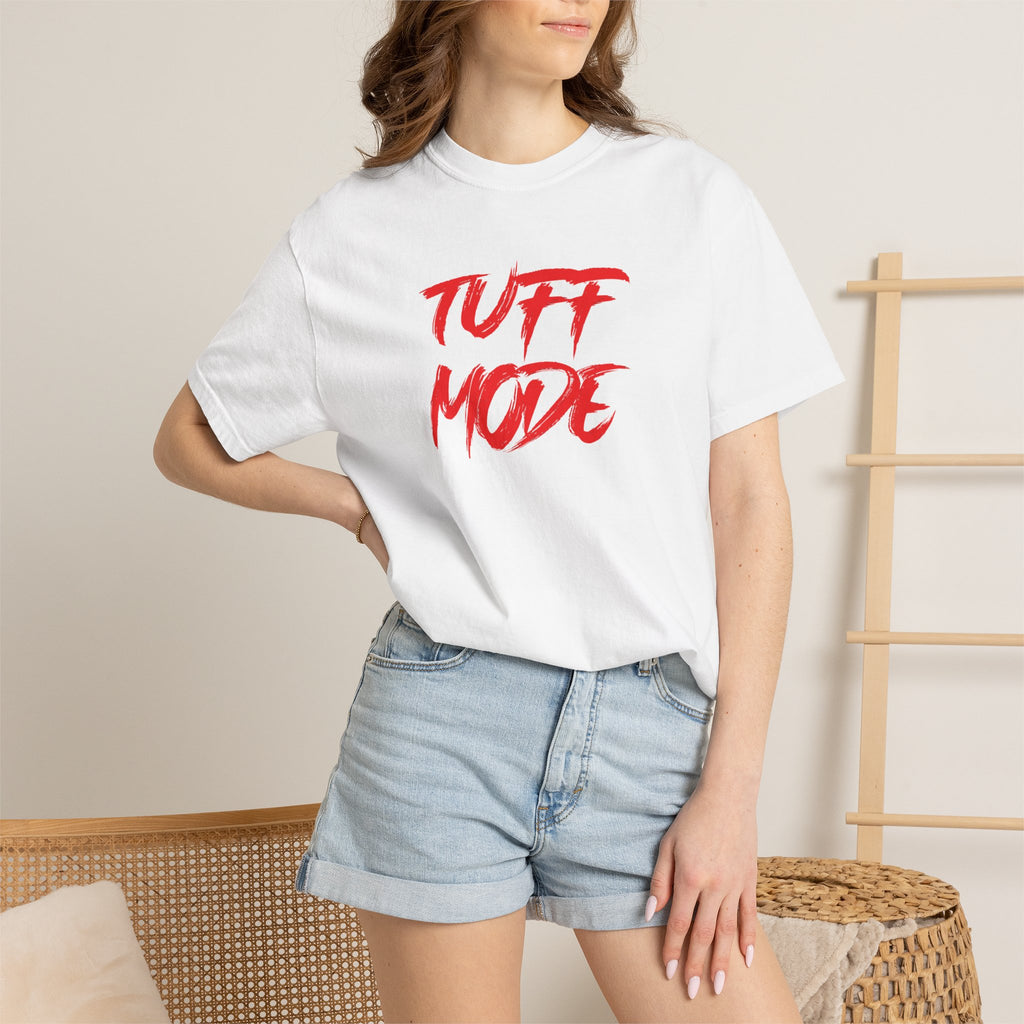 Tuff Mode T-Shirt — Bold Red Brush Script Graphic Tee