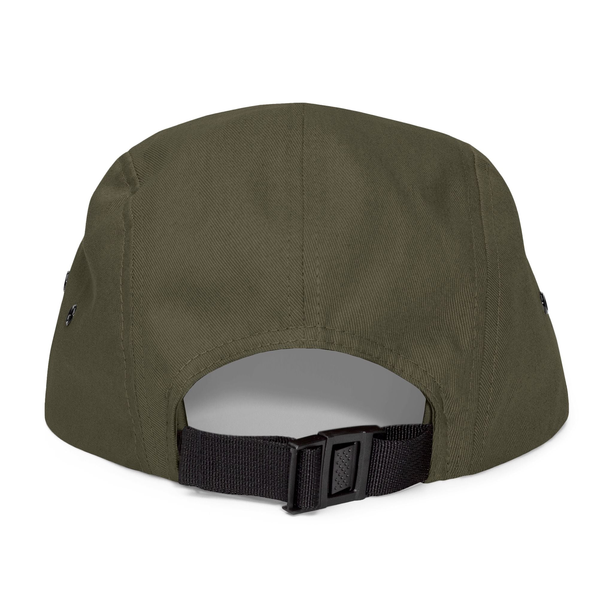 Valiant Embroidered 5-Panel Cap — Olive Casual Script Hat