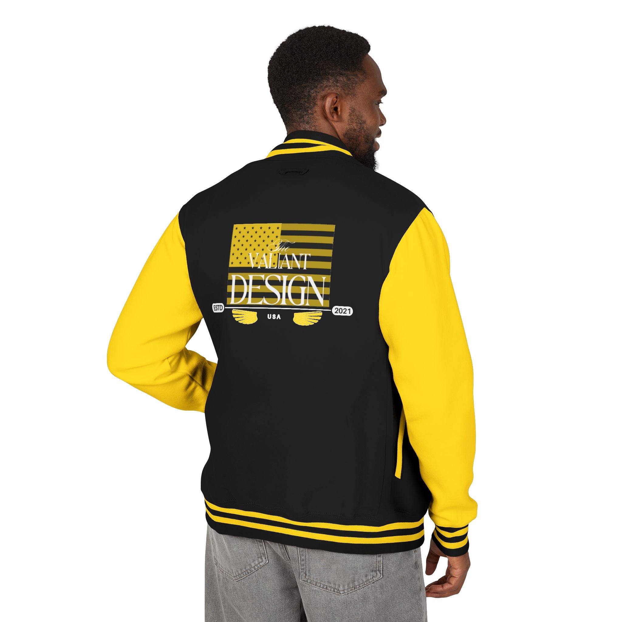 Letterman Jacket — Vintage American Flag Skateboard Design