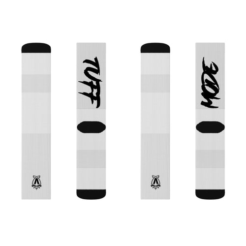 Graffiti 'TF?' Sublimation Crew Socks — Streetwear Graphic Socks