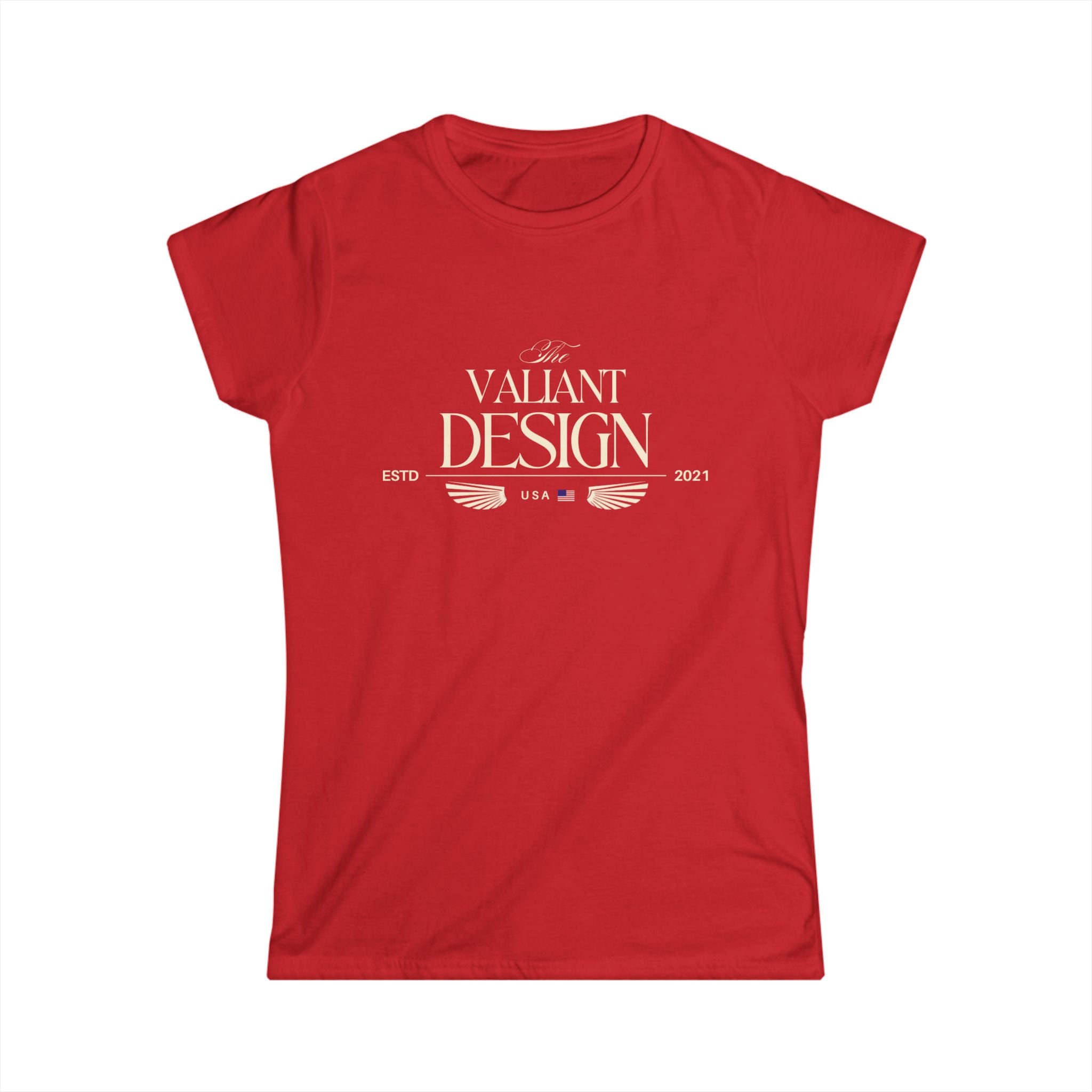 Valiant Design Women's Tee — Vintage Crest Logo Graphic Shirt
