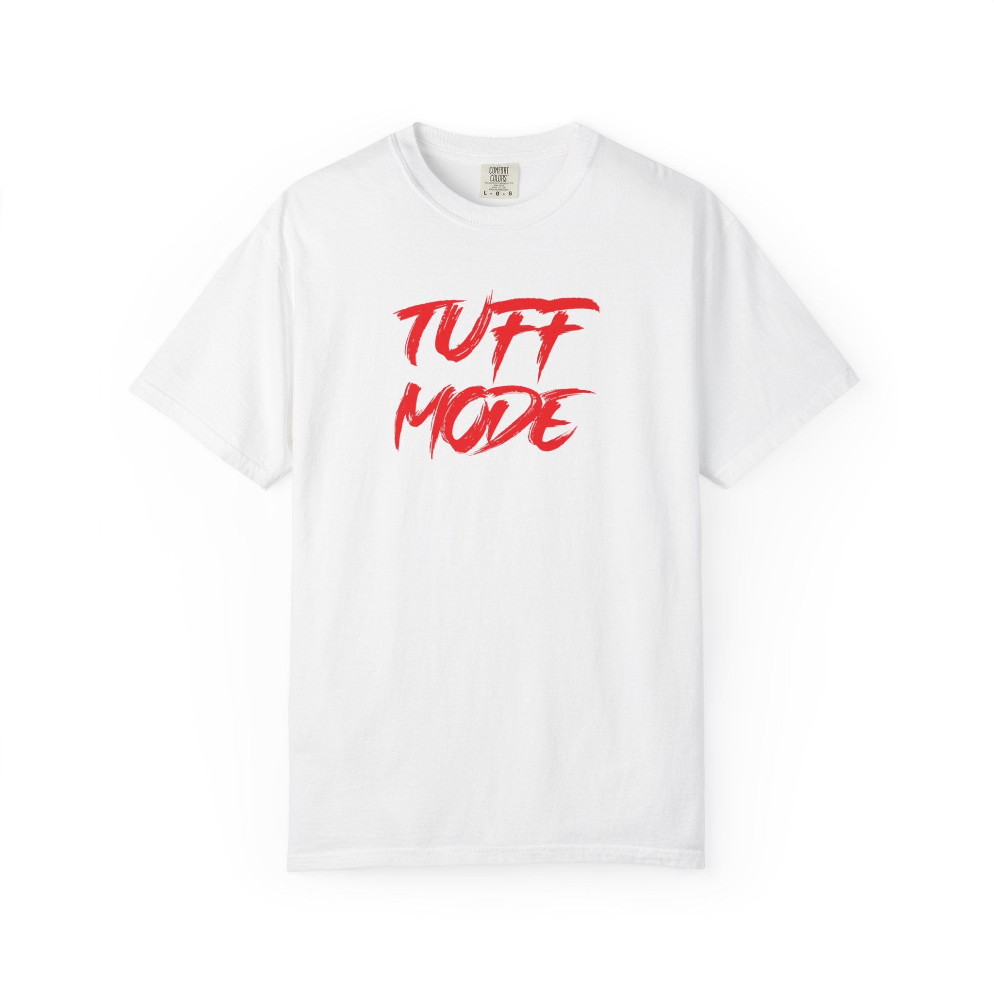 Tuff Mode T-Shirt — Bold Red Brush Script Graphic Tee
