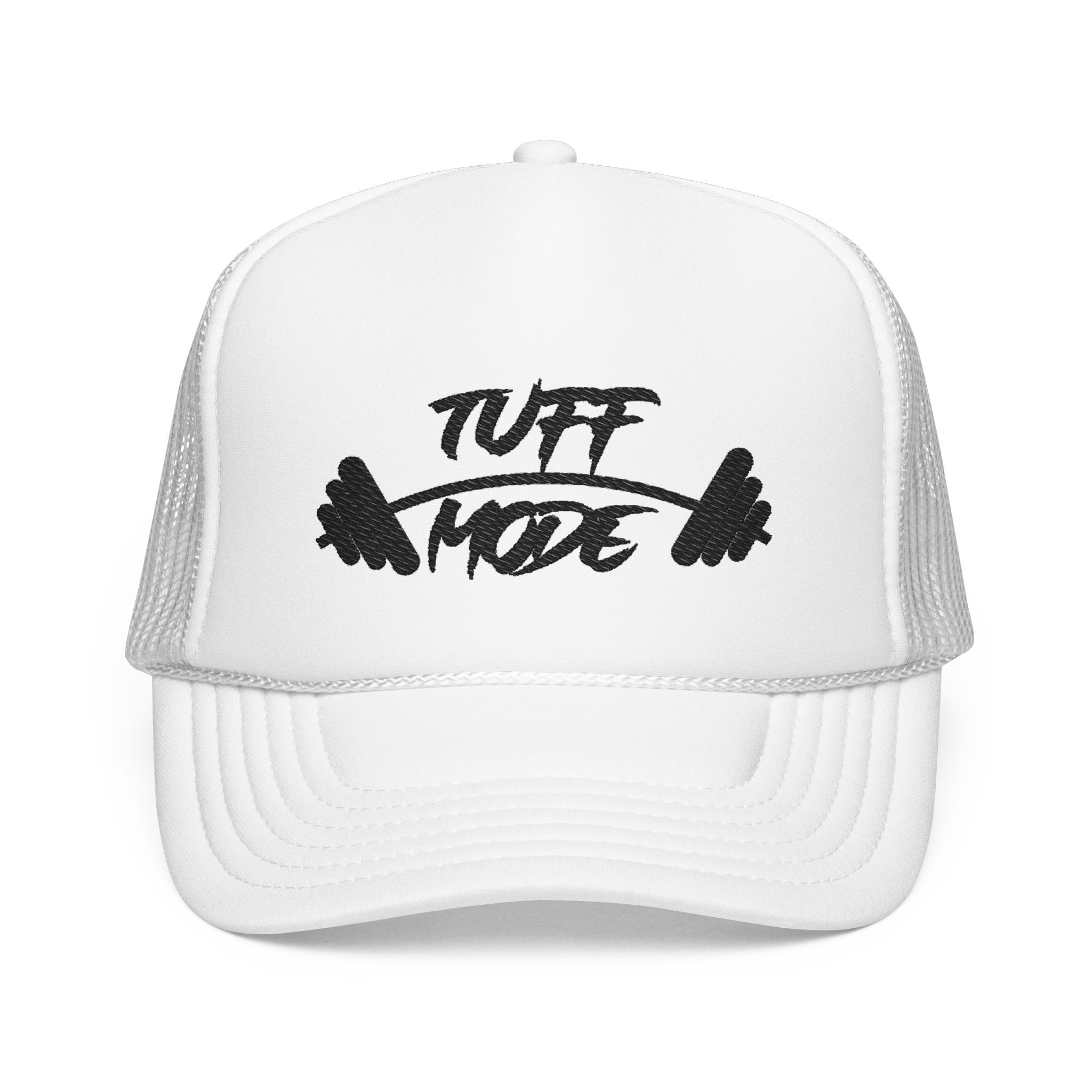 Tuff Mode Trucker Hat – Weightlifting Barbell Foam Mesh Cap
