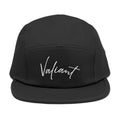 Valiant Embroidered 5-Panel Cap — Olive Casual Script Hat