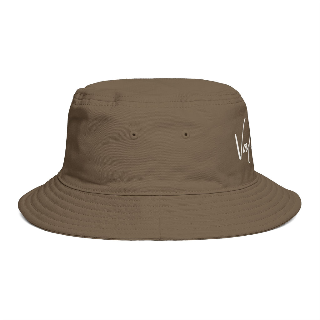 Valiant Script Bucket Hat — Black Casual Sun Hat with 'Valiant' Handwritten Logo