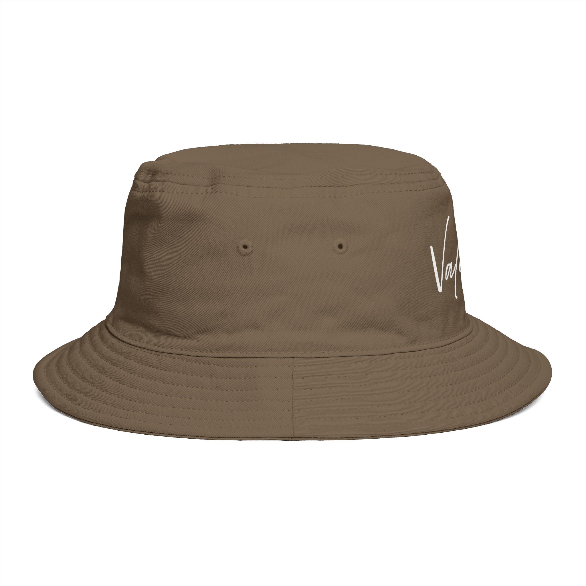 Valiant Script Bucket Hat — Black Casual Sun Hat with 'Valiant' Handwritten Logo