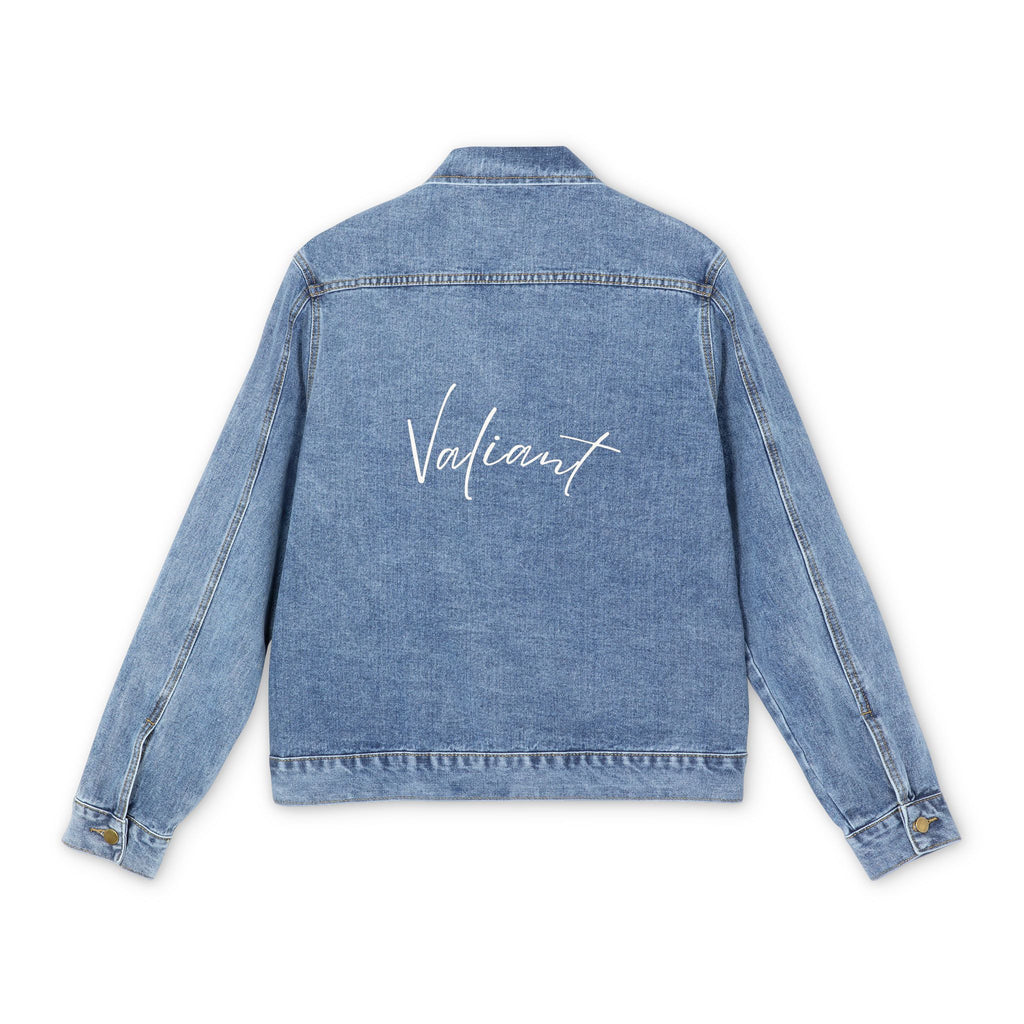 Denim Jacket — Embroidered 'Valiant' Back Logo Men's Jean Coat