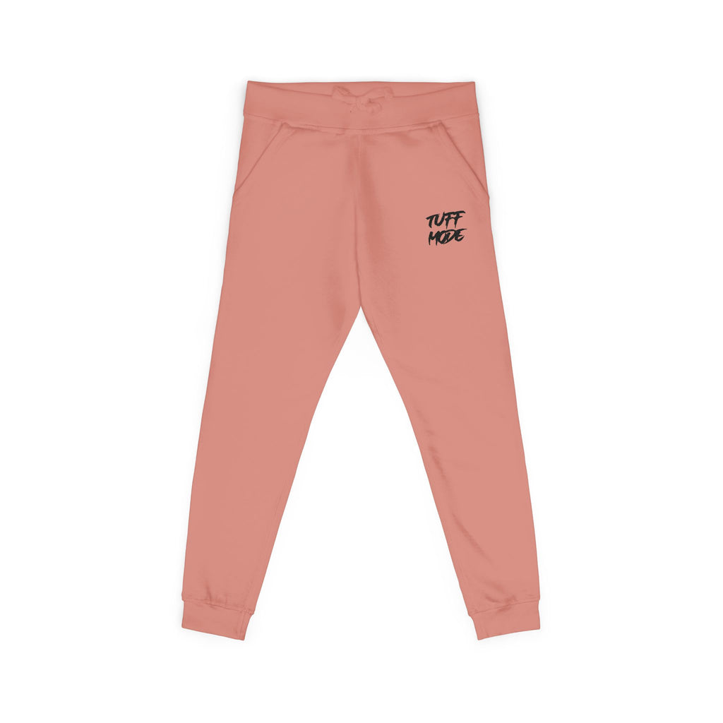 Embroidered 'Tuff Mode' Fleece Sweatpants — White Cozy Joggers