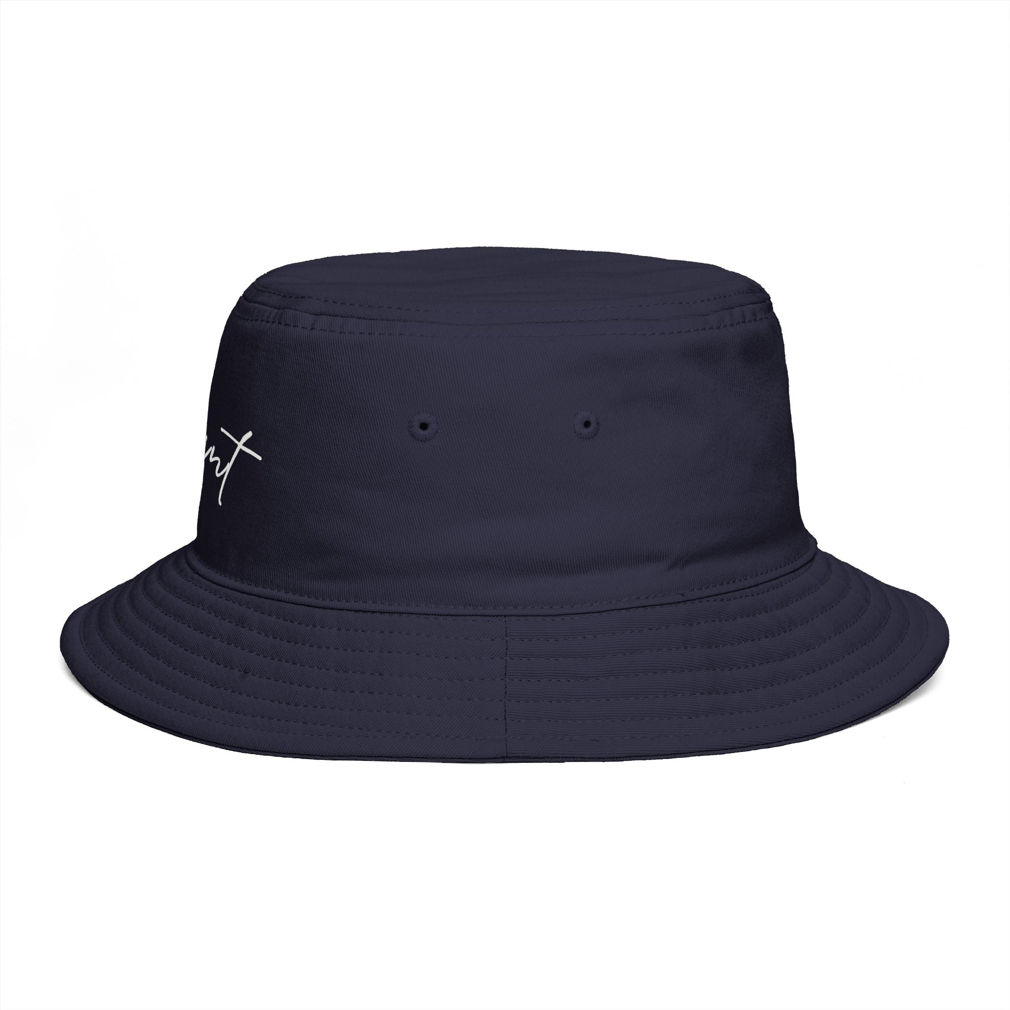Valiant Script Bucket Hat — Black Casual Sun Hat with 'Valiant' Handwritten Logo
