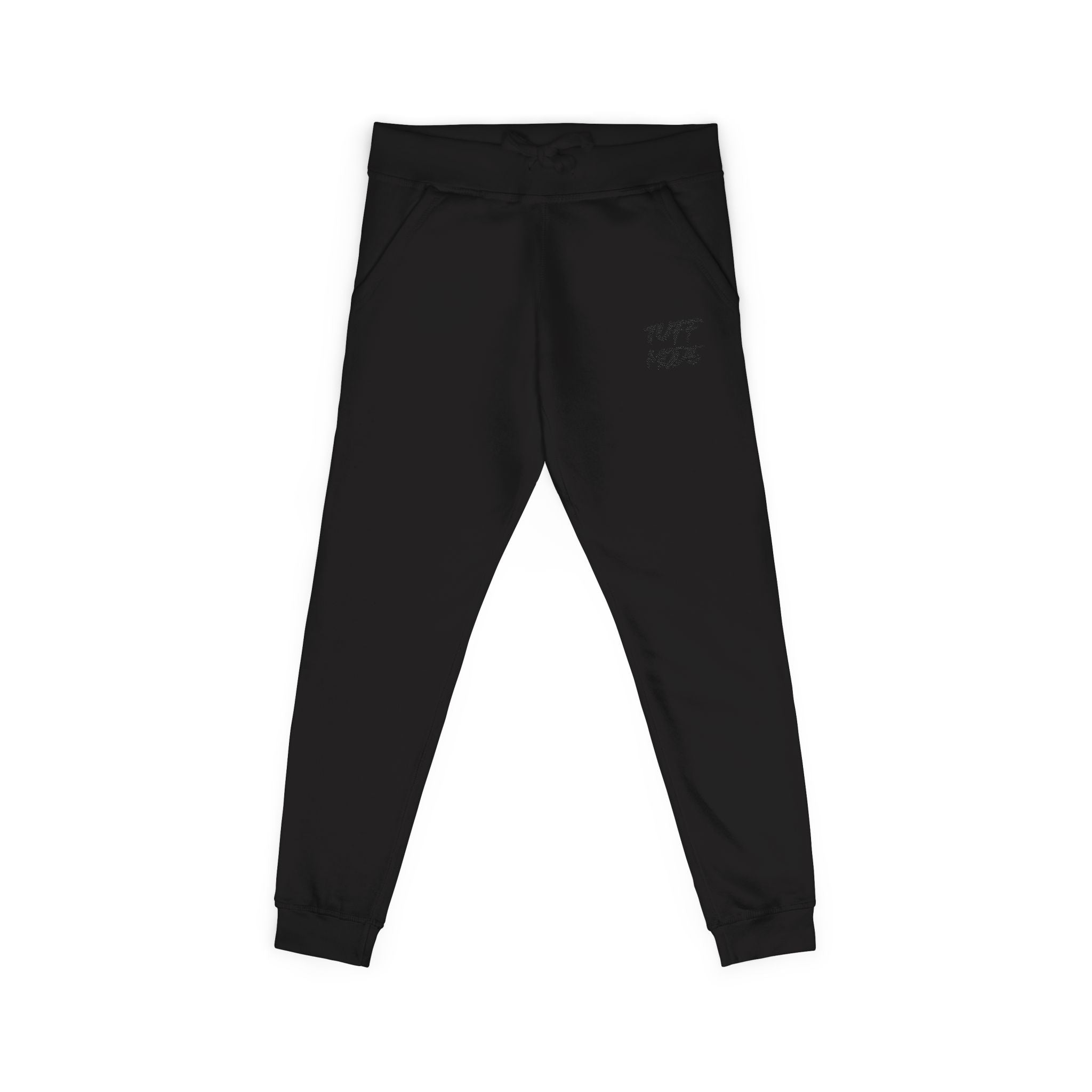 Embroidered 'Tuff Mode' Fleece Sweatpants — White Cozy Joggers