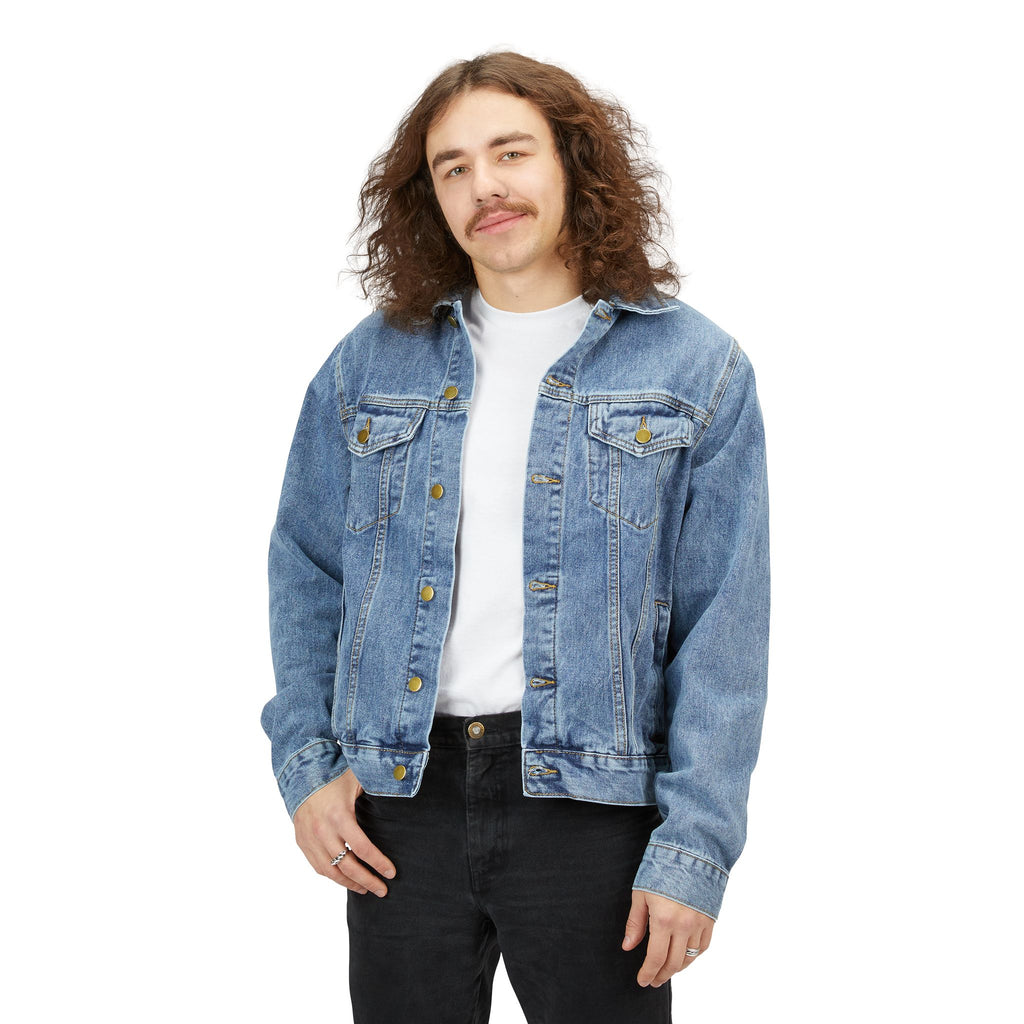 Denim Jacket — Embroidered 'Valiant' Back Logo Men's Jean Coat