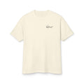 Signature Script Tee — Minimalist Chest Logo Cotton T‑Shirt