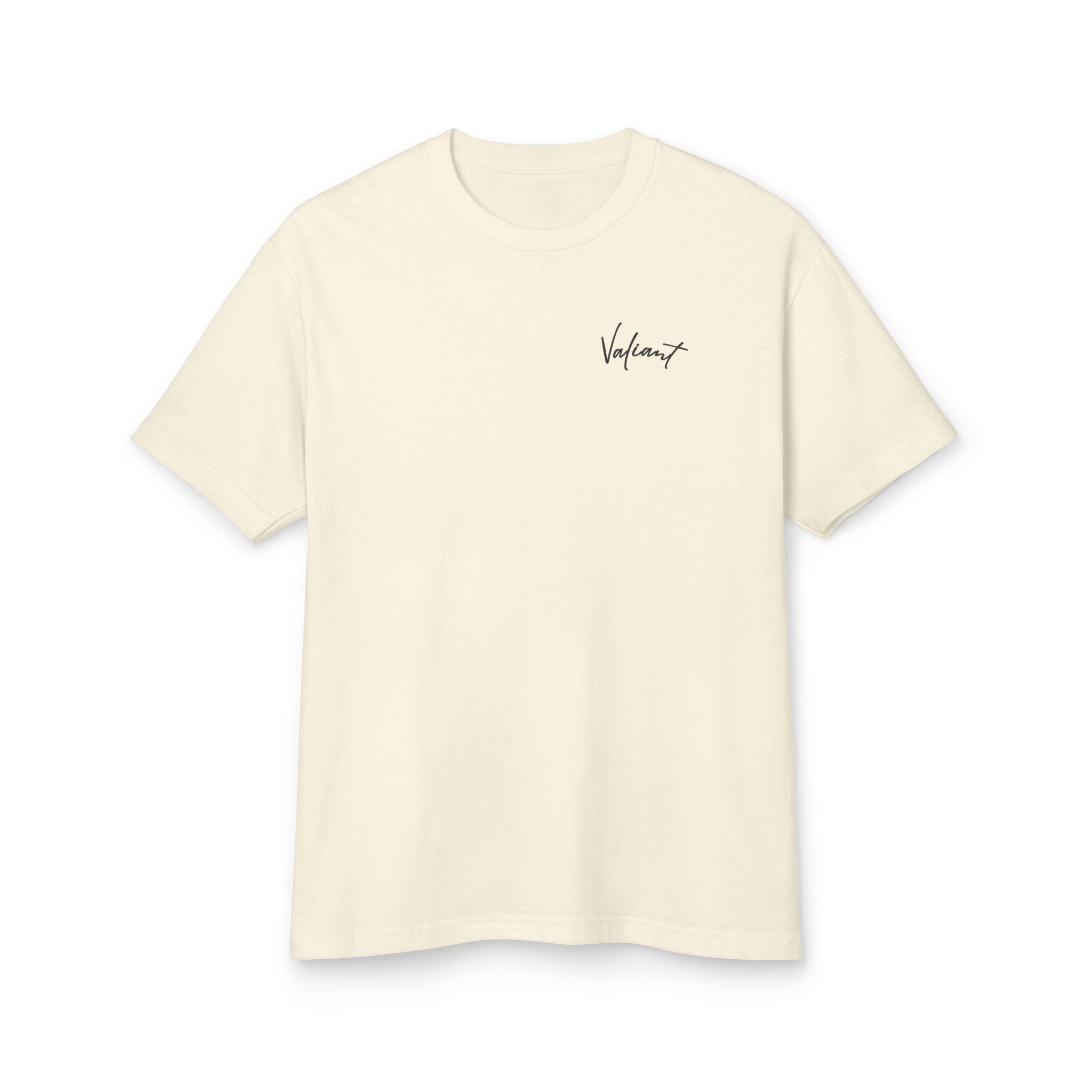 Signature Script Tee — Minimalist Chest Logo Cotton T‑Shirt