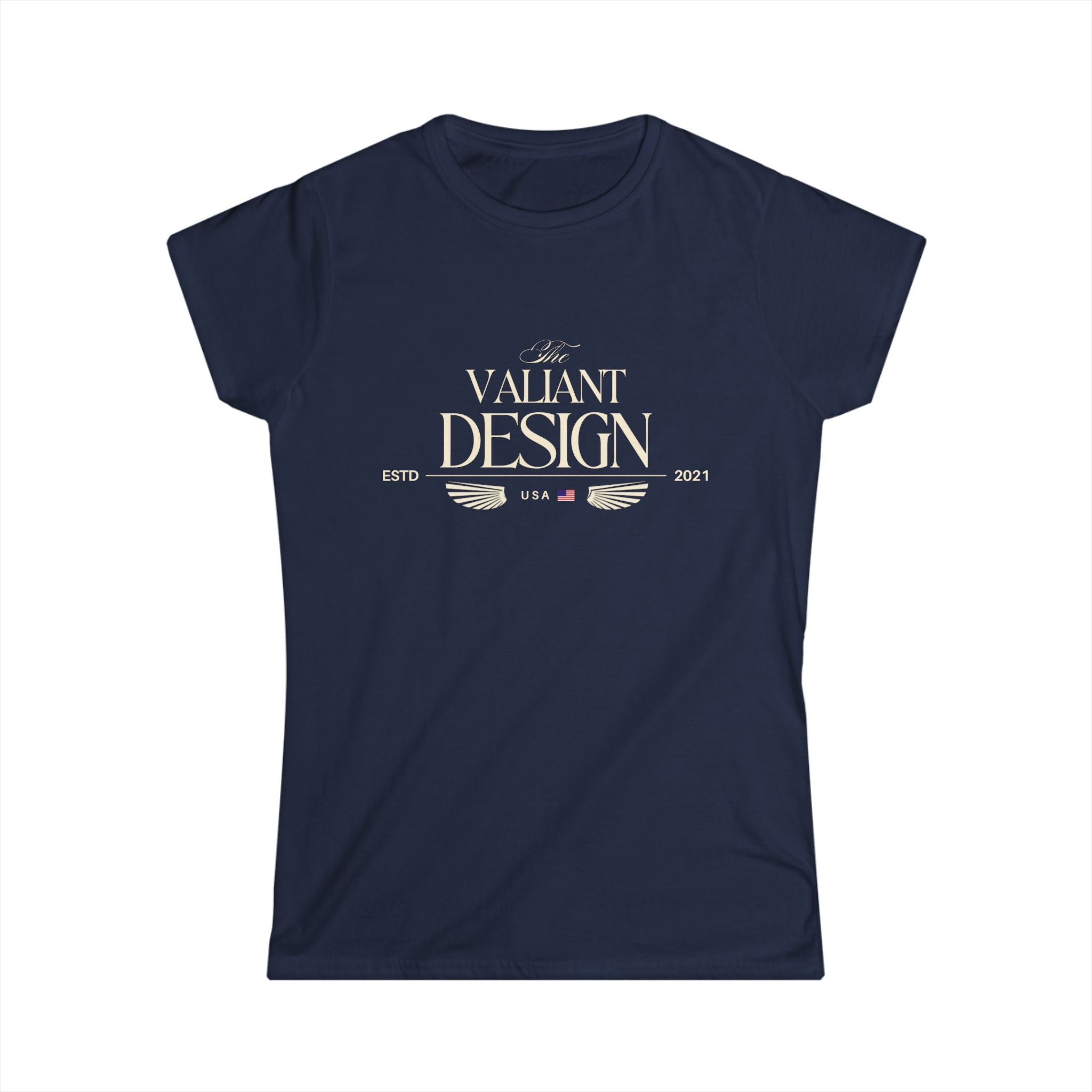 Valiant Design Women's Tee — Vintage Crest Logo Graphic Shirt