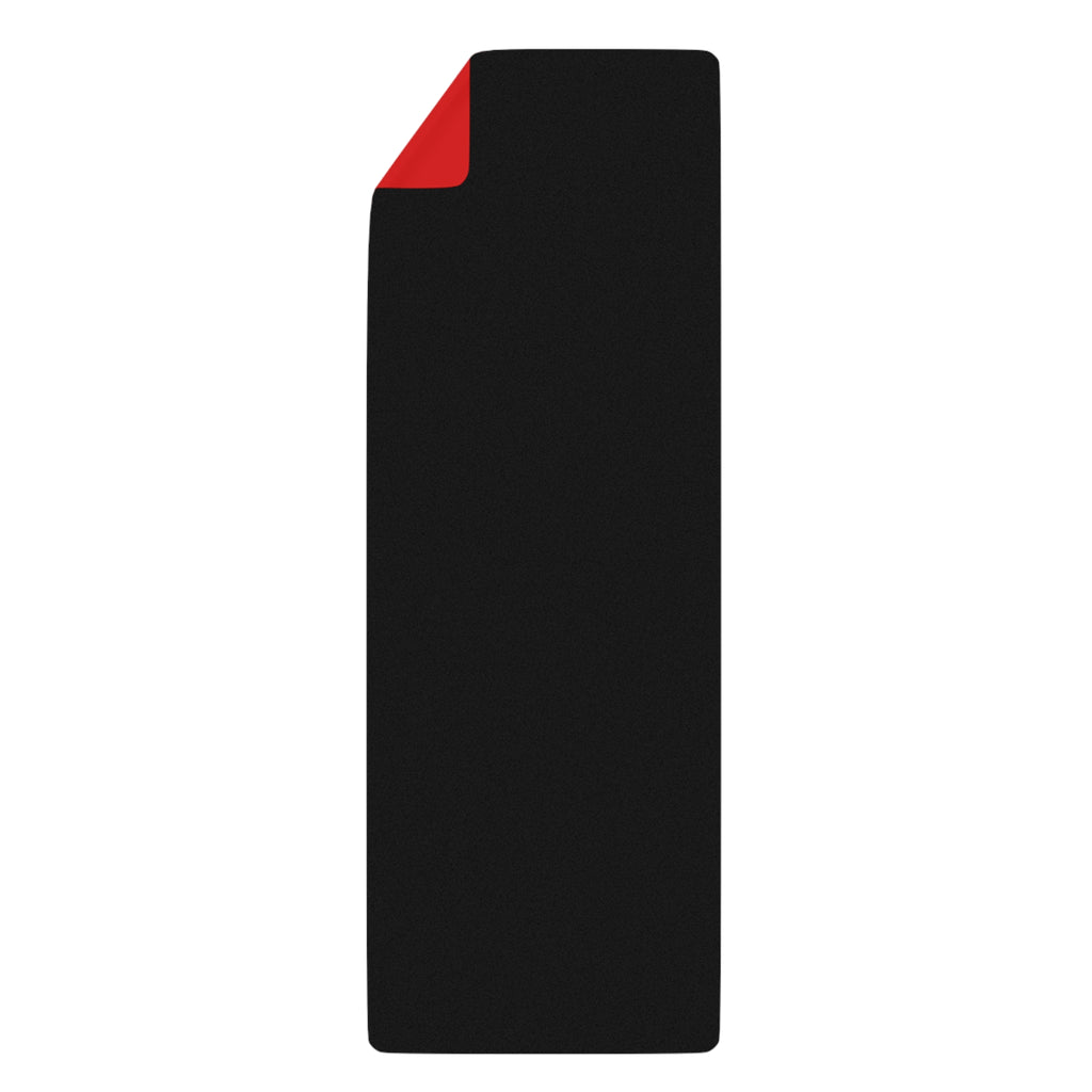 Rubber Yoga Mat — Bold Red 'Tuff Love' Barbell Fitness Mat