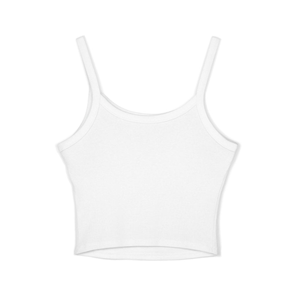 Valiant Script Crop Tank Top — Women’s Spaghetti Strap Graphic Tank