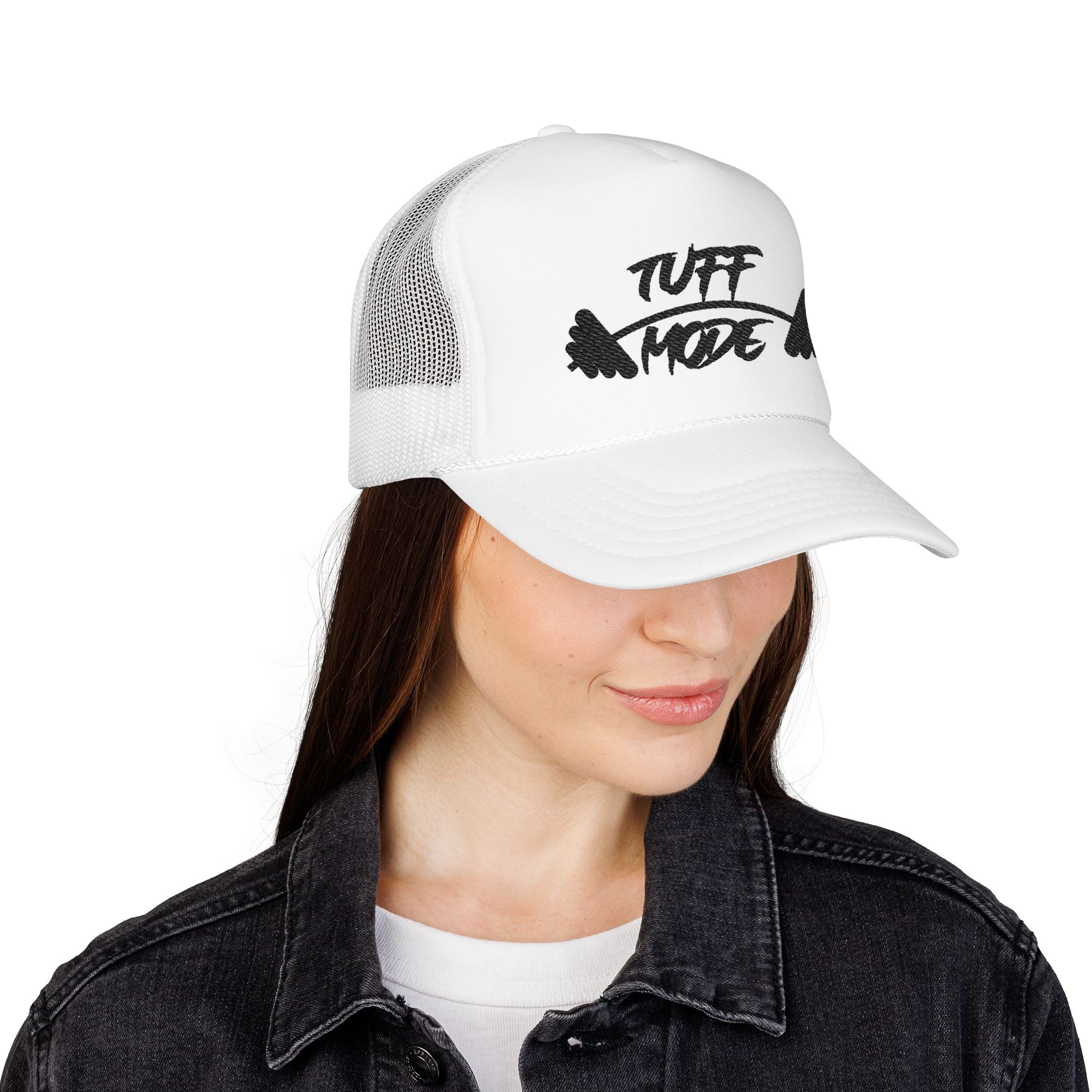 Tuff Mode Trucker Hat – Weightlifting Barbell Foam Mesh Cap