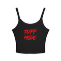 Tuff Mode Crop Tank — "Tuff Mode" Red Brush Script Women's Spaghetti Strap Tank