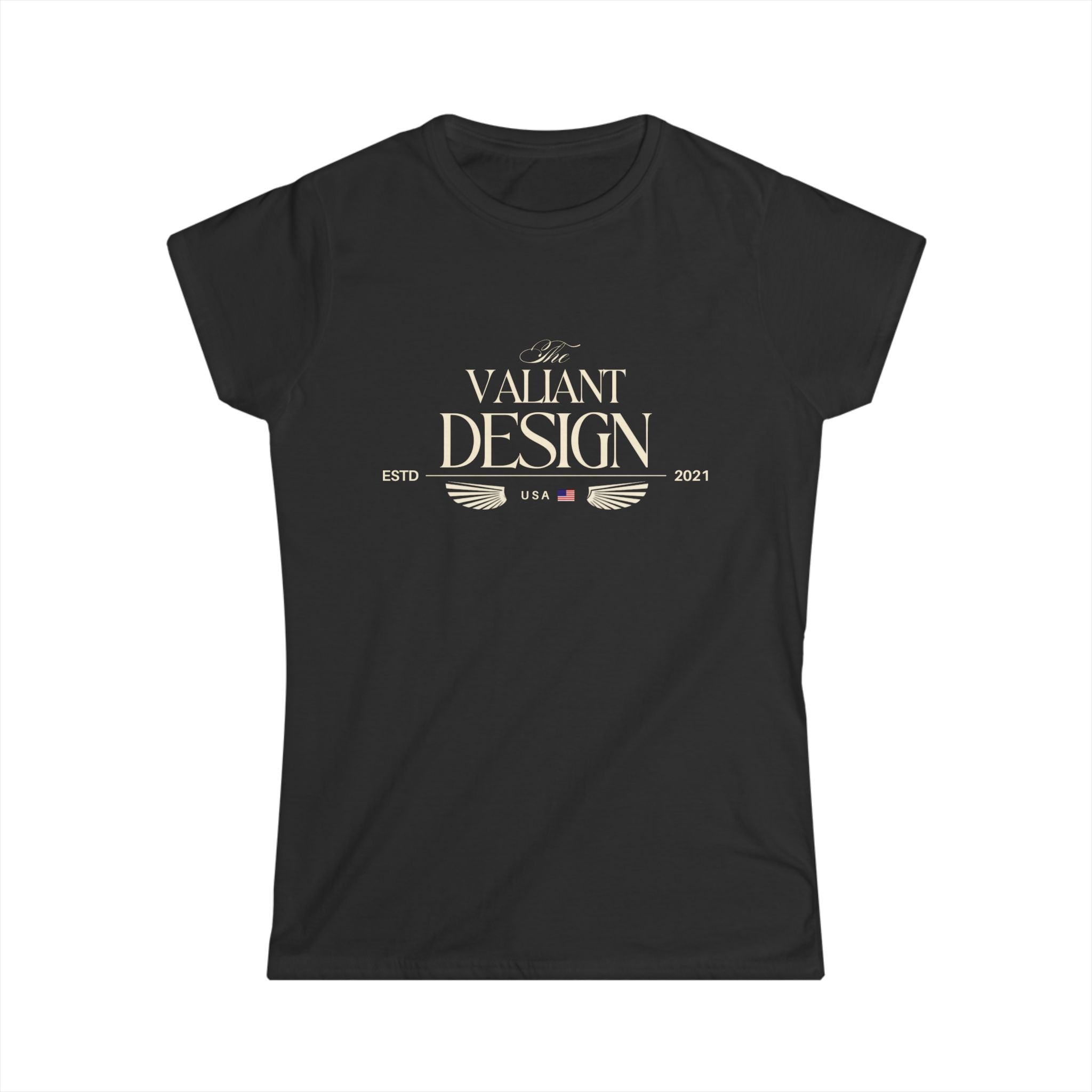 Valiant Design Women's Tee — Vintage Crest Logo Graphic Shirt