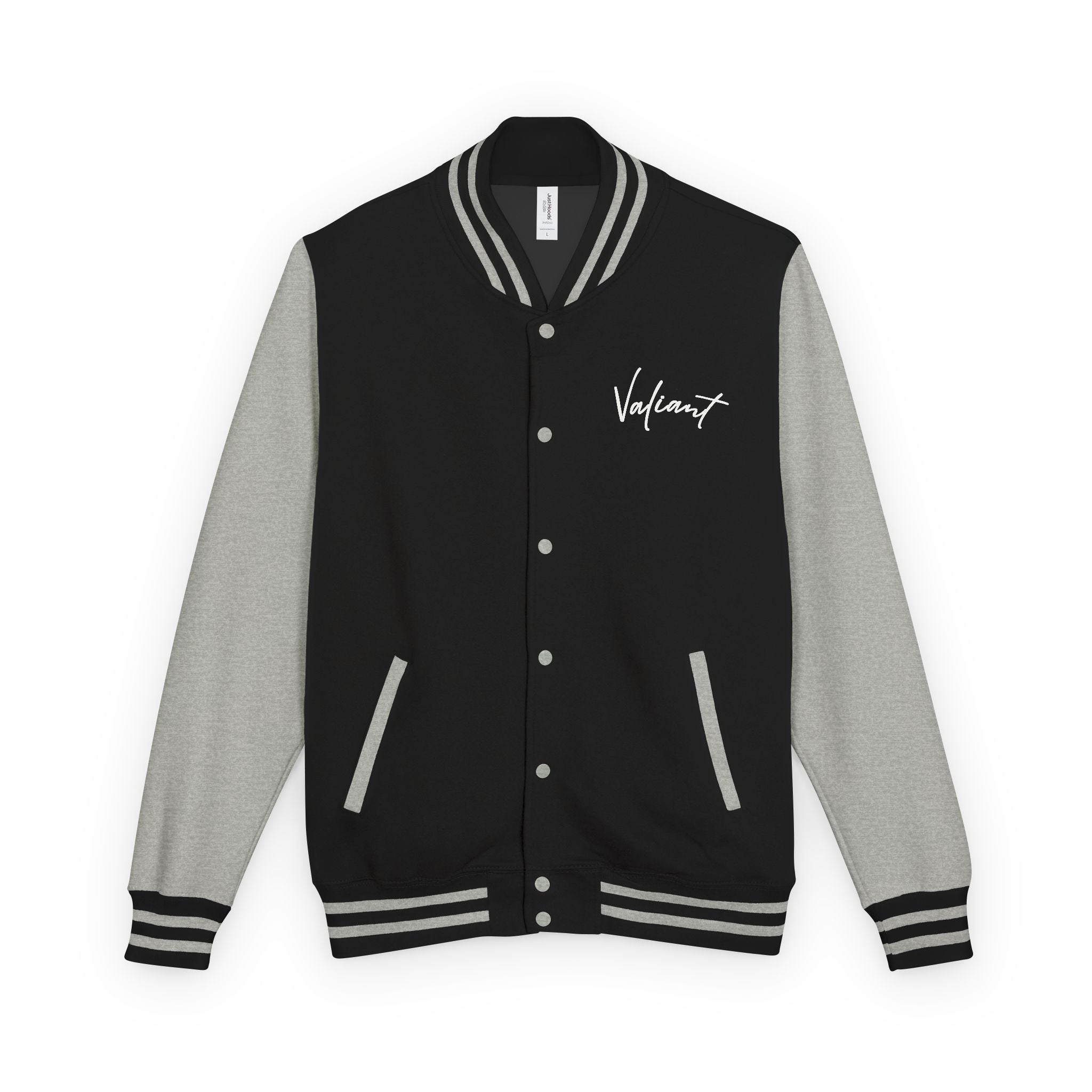Letterman Jacket — 'Valiant Design' Script Logo with Monochrome American Flag