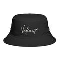 Valiant Script Bucket Hat — Black Casual Sun Hat with 'Valiant' Handwritten Logo