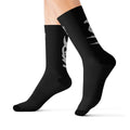 Black Sublimation Socks with White 'Tuff Mode' Script – Athletic Crew Socks