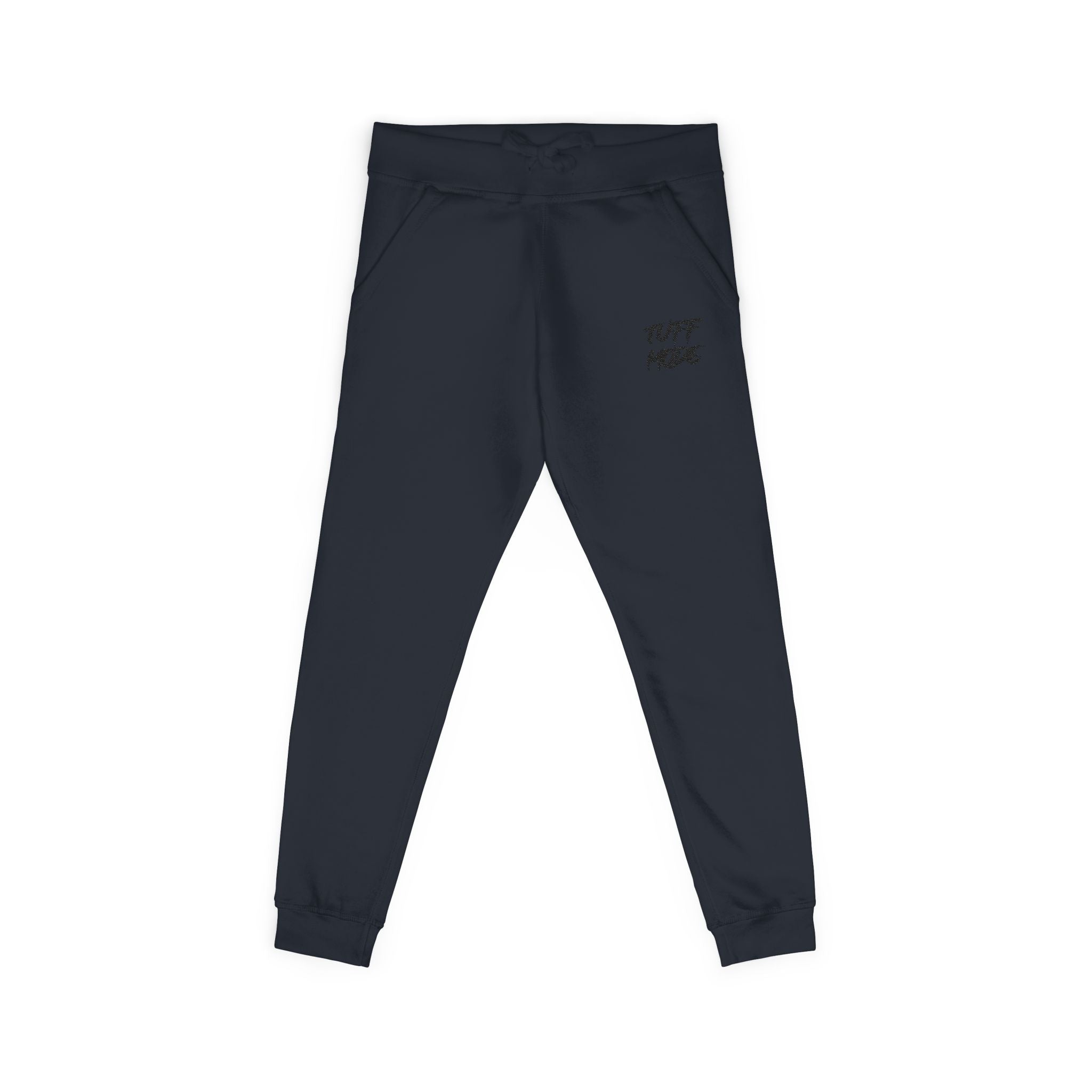 Embroidered 'Tuff Mode' Fleece Sweatpants — White Cozy Joggers