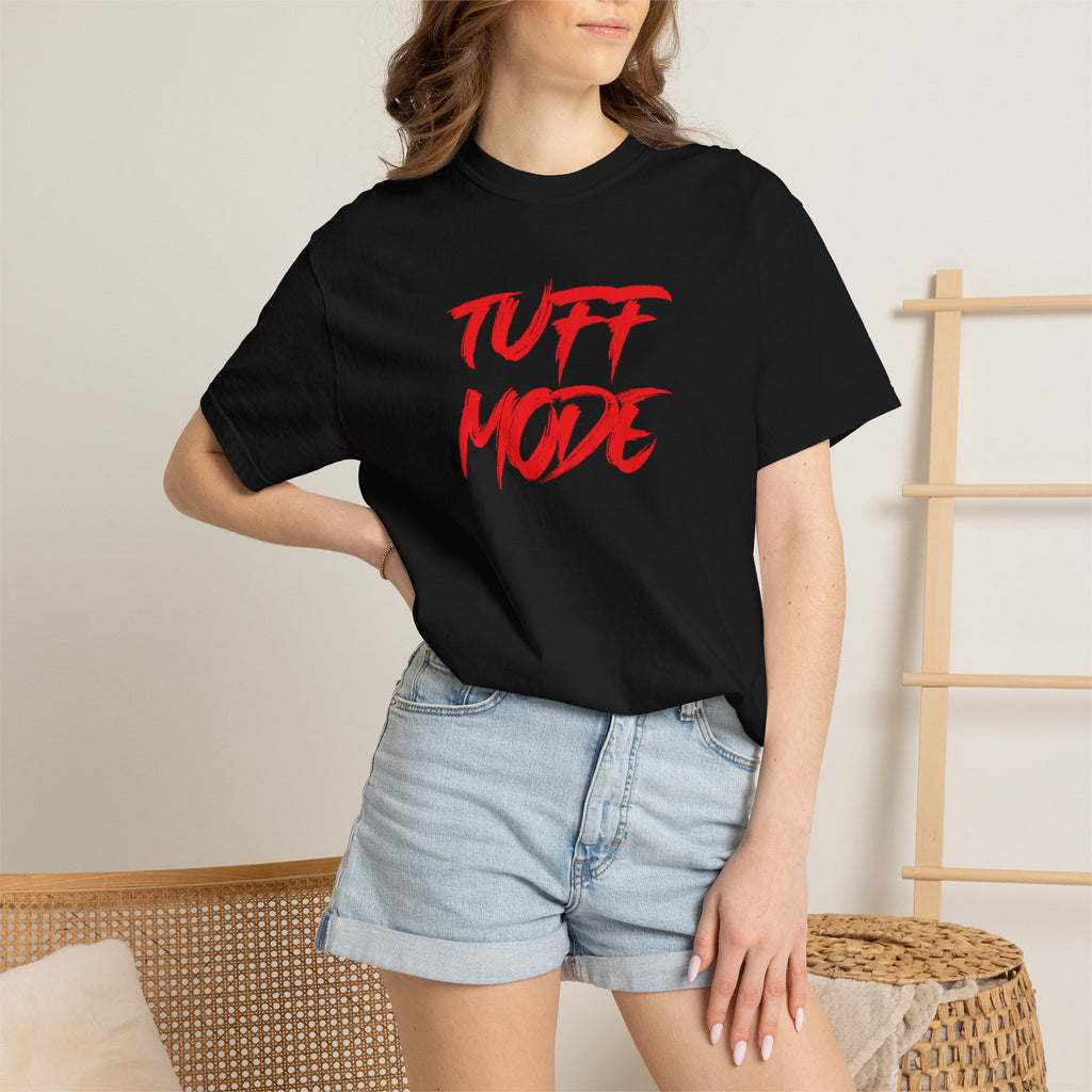 Tuff Mode T-Shirt — Bold Red Brush Script Graphic Tee