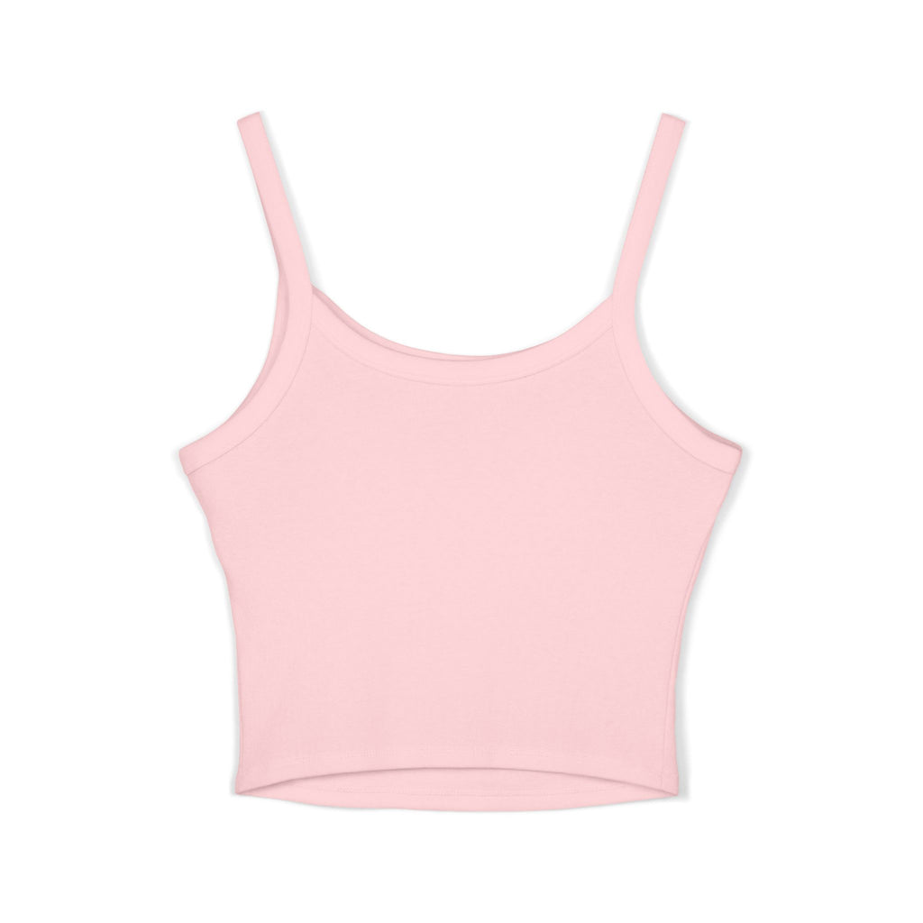 Valiant Script Spaghetti Strap Tank Top — Feminine Casual Crop