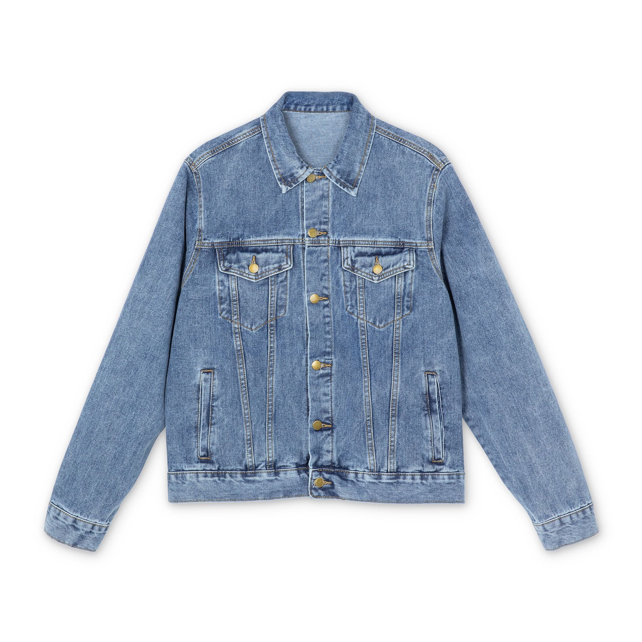 Denim Jacket — Embroidered 'Valiant' Back Logo Men's Jean Coat