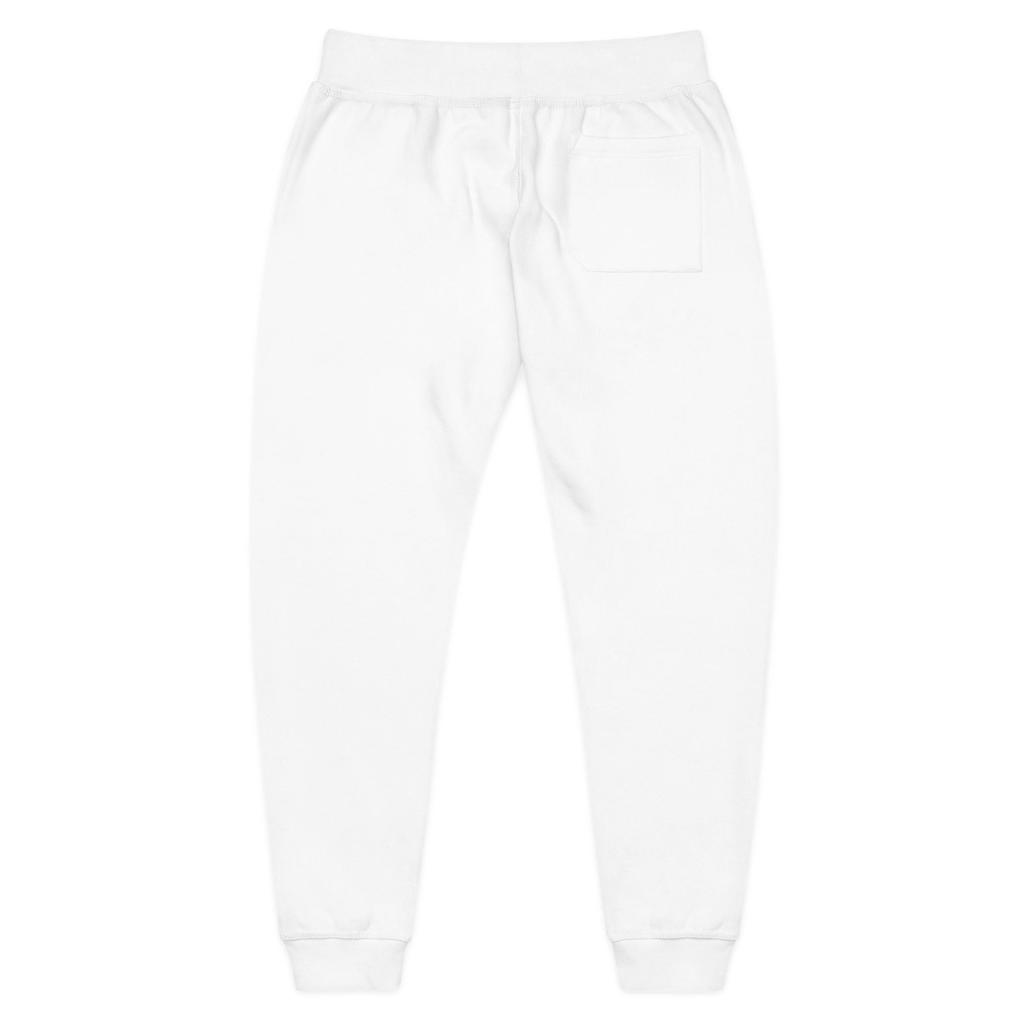 Embroidered 'Tuff Mode' Fleece Sweatpants — White Cozy Joggers