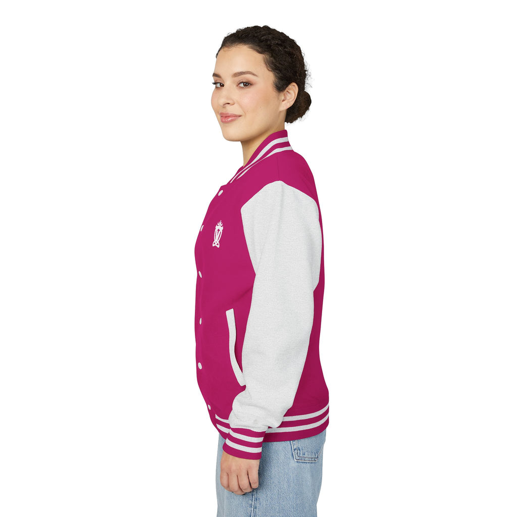 Letterman Jacket — Pink American Flag Skateboard Varsity Jacket