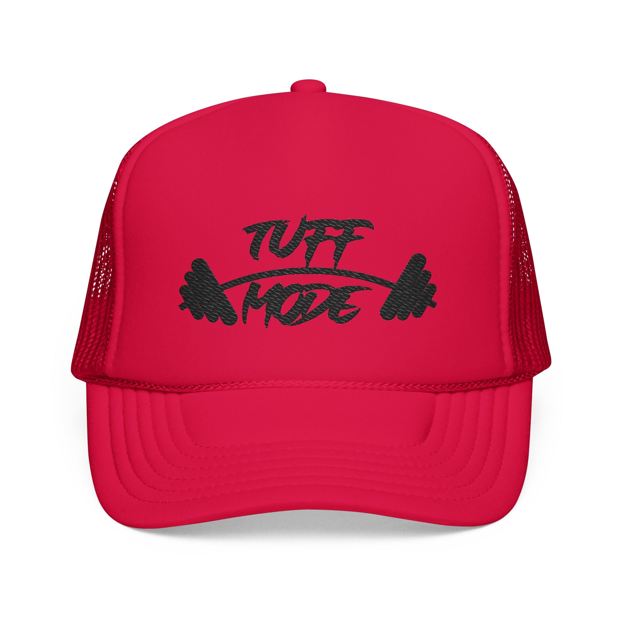 Tuff Mode Trucker Hat – Weightlifting Barbell Foam Mesh Cap