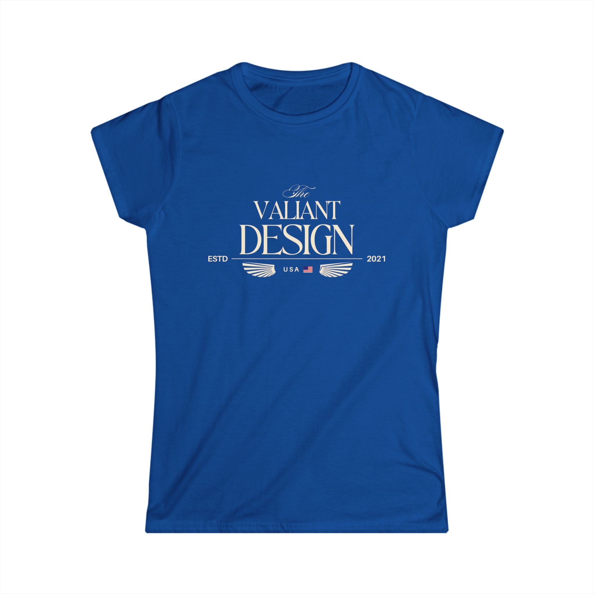 Valiant Design Women's Tee — Vintage Crest Logo Graphic Shirt