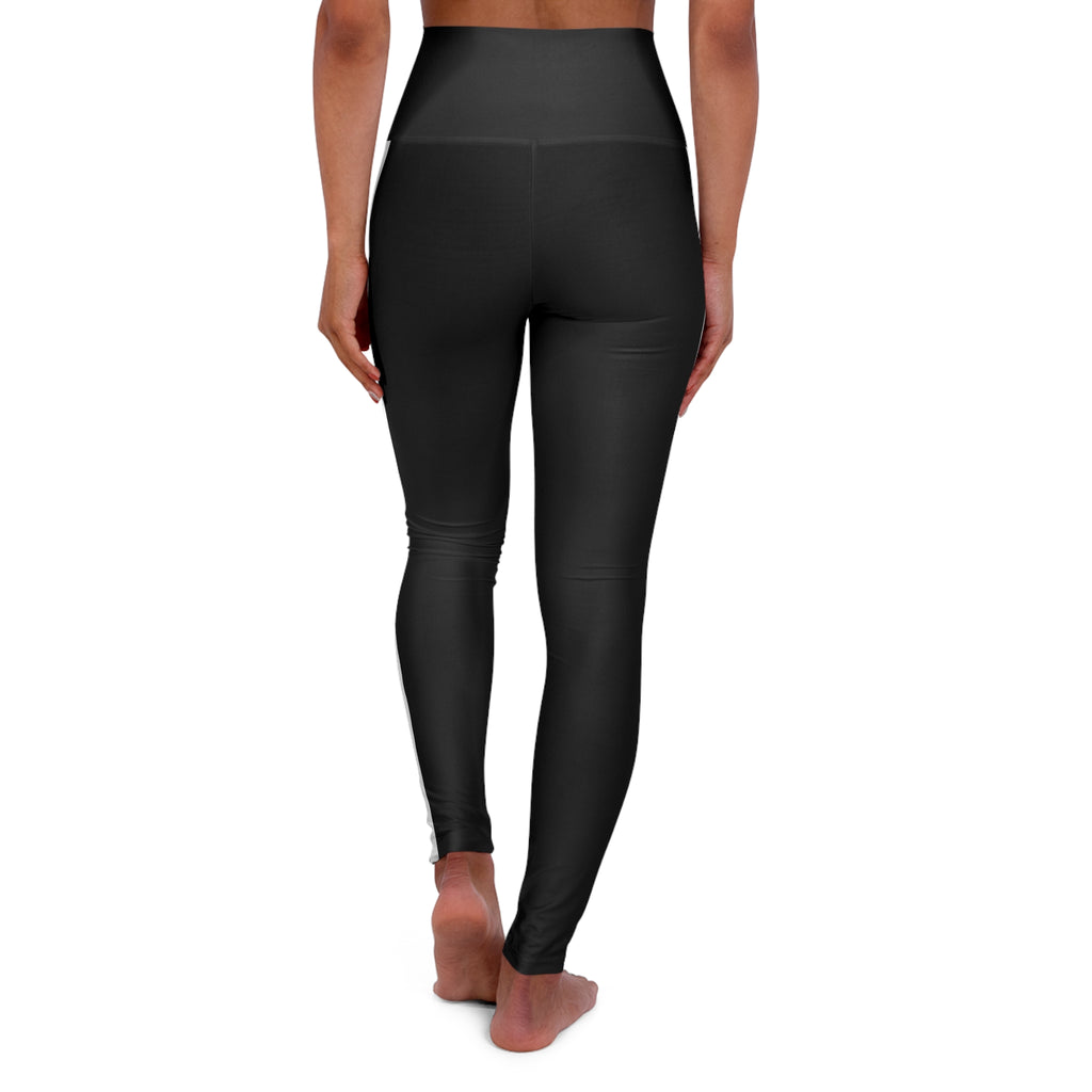 High-Waist Black Yoga Leggings with 'Valencia' Script