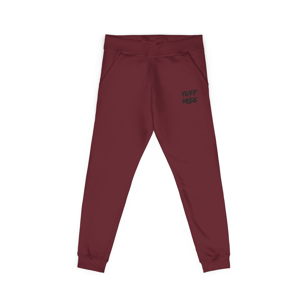 Embroidered 'Tuff Mode' Fleece Sweatpants — White Cozy Joggers