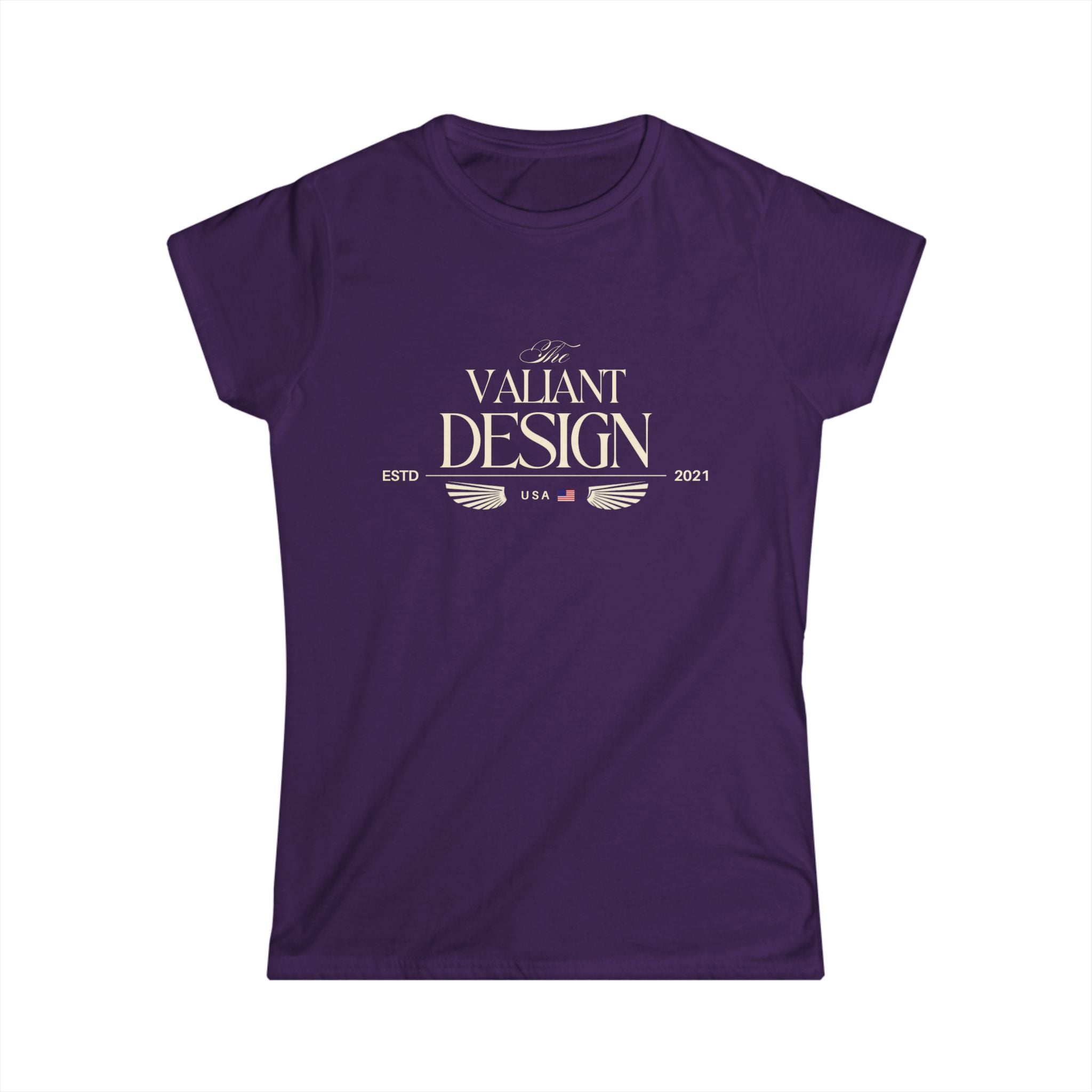 Valiant Design Women's Tee — Vintage Crest Logo Graphic Shirt
