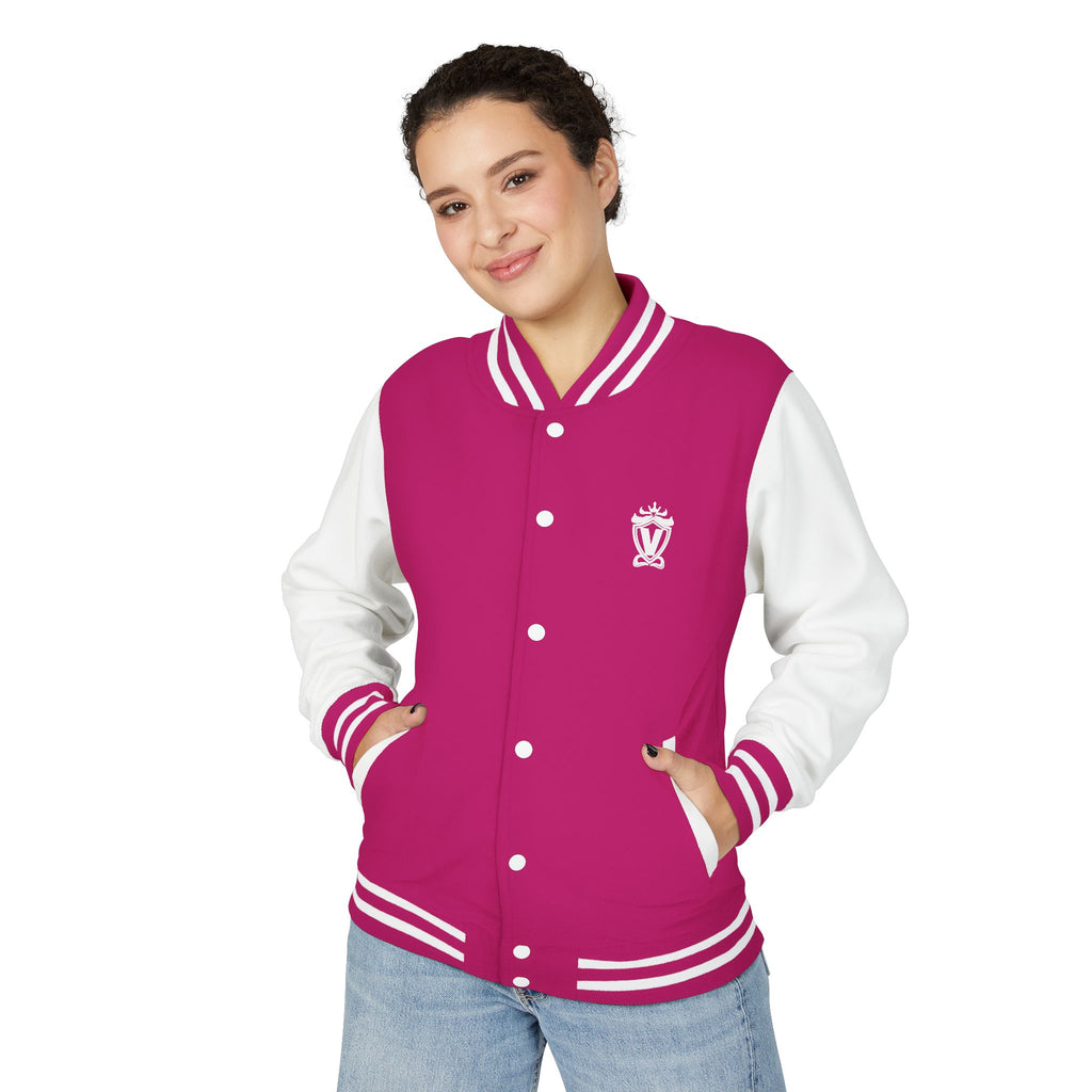 Letterman Jacket — Pink American Flag Skateboard Varsity Jacket