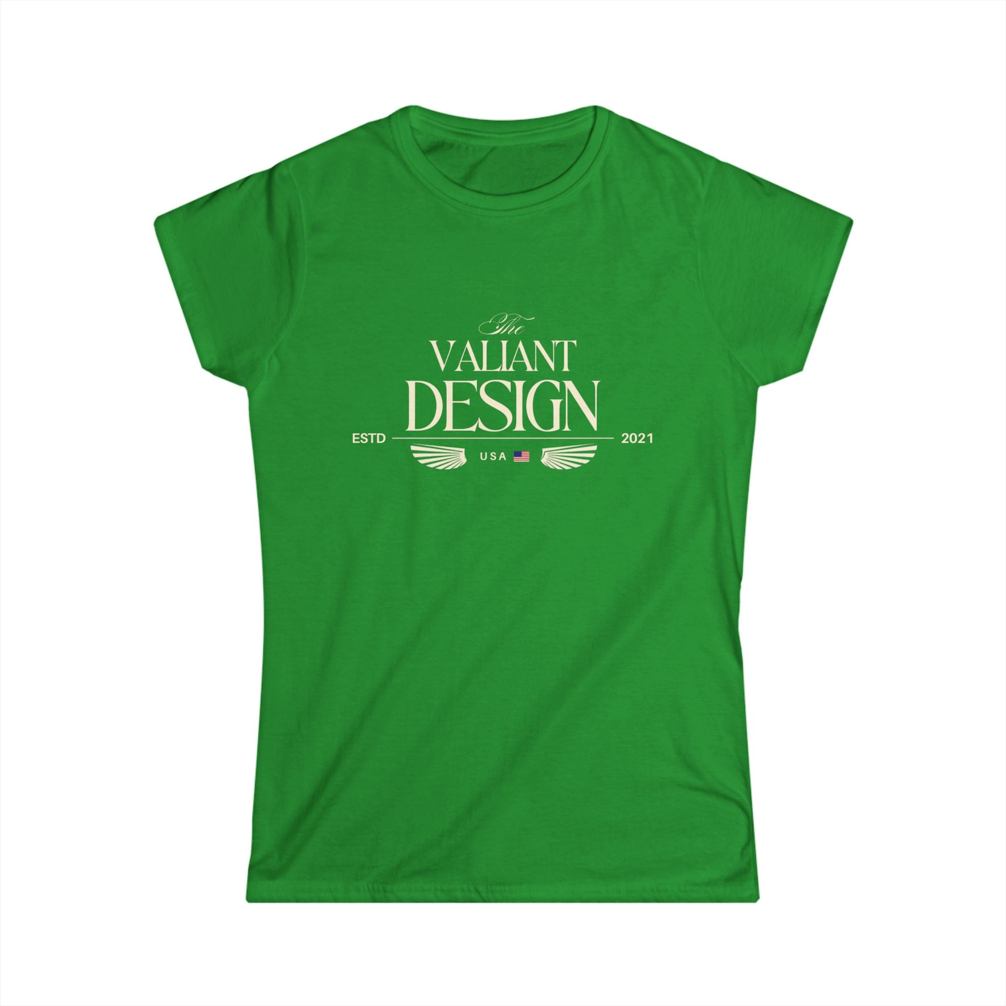 Valiant Design Women's Tee — Vintage Crest Logo Graphic Shirt