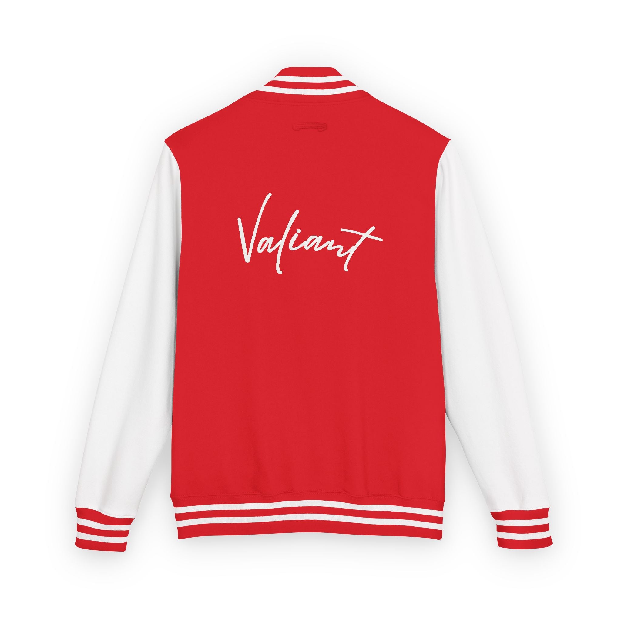 Valiant Script Varsity Jacket - Red & White Letterman Jacket