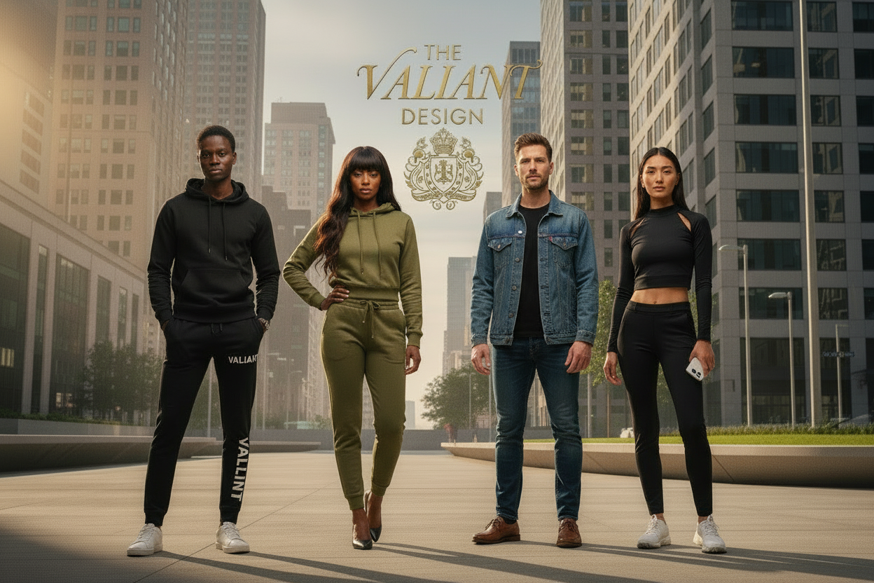 Multirace people make the black lady have long beautiful layered hair  white man with open jean Jacket  and Asian lady with athletic wear  crop long sleeve cut outs and leggings with iphone in hand and add the Valiant Design change the outfits to more leisure stylish in the back drop of a  urban style appropriate for golfing , remove golf club from image a job interview, leisure or  image live and proud photo